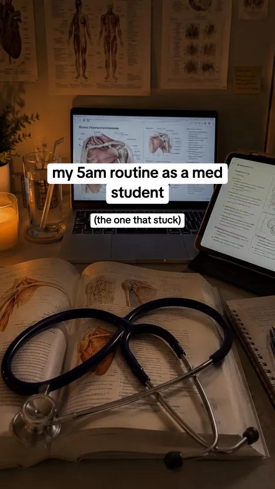 Slideshow by @focusly: my 5am routine as a med student